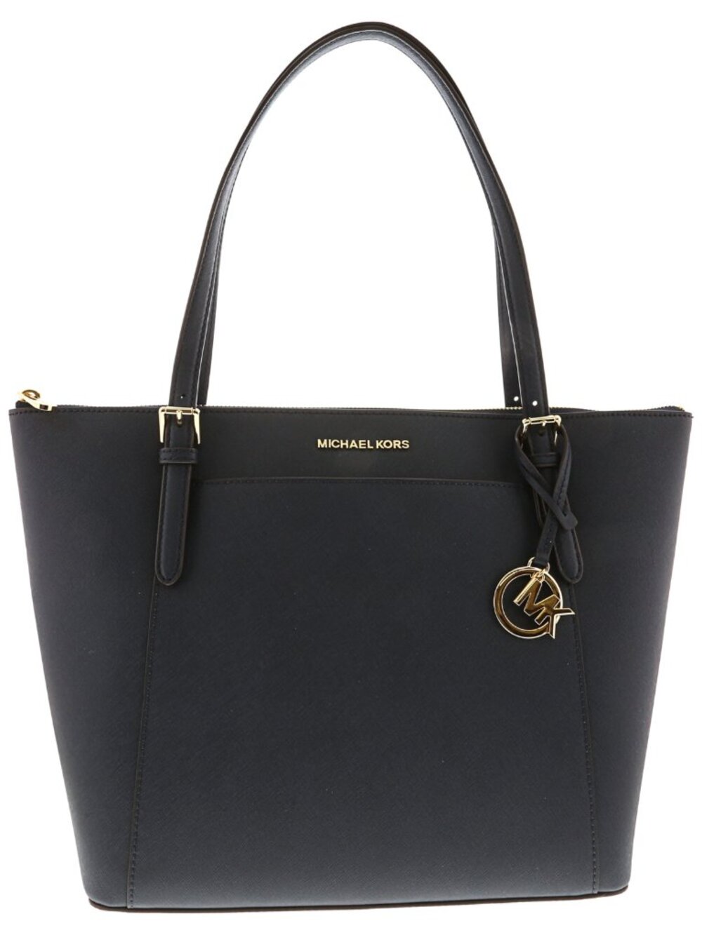 Michael Kors Charlotte Ciara large zip tote black leather shoulder bag
